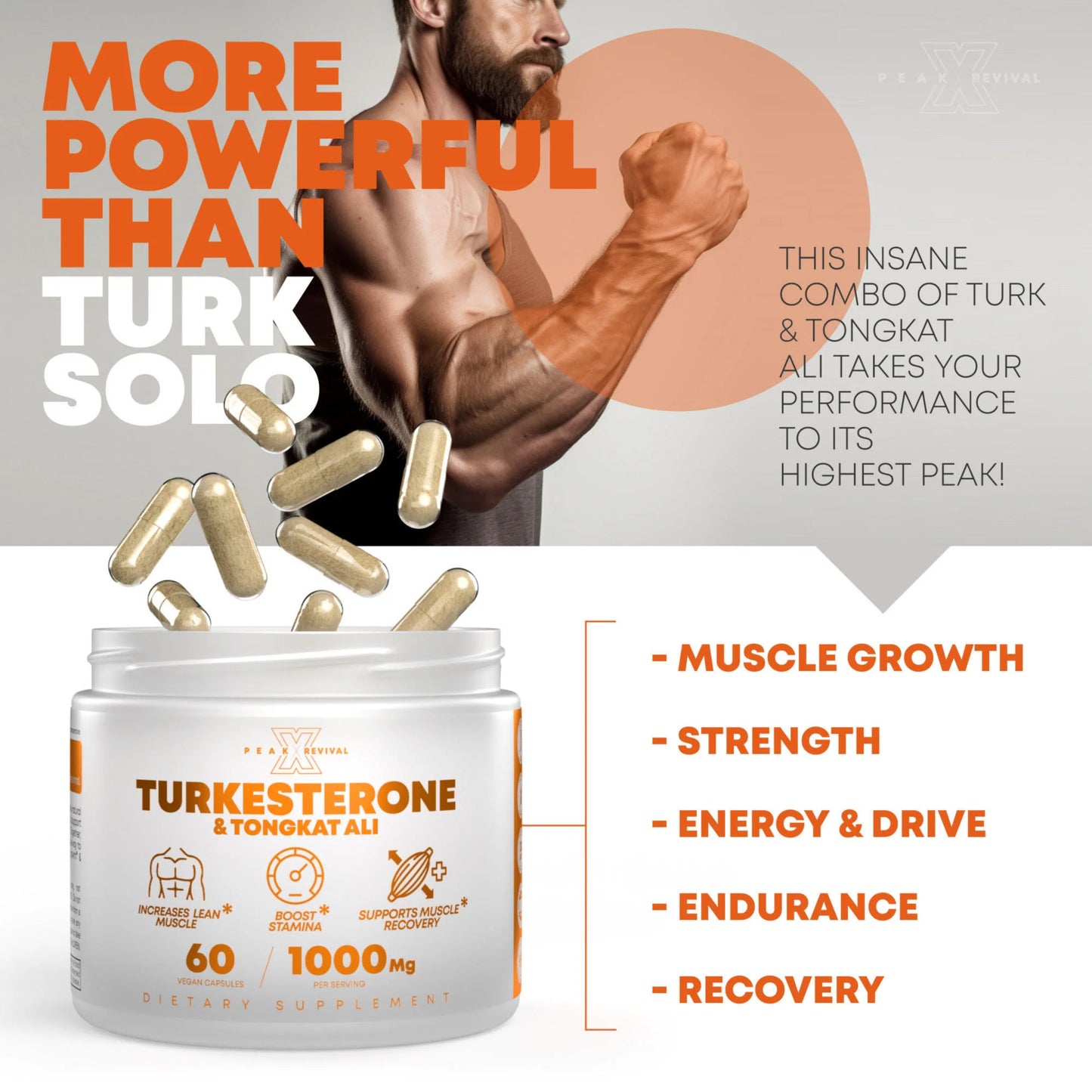 Turkesterone & Tongkat Ali Supplement 1000mg Per Serving